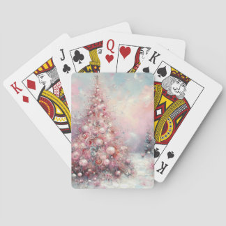 Baraja De Cartas Impresionante Árbol de Navidad Rosa Azul