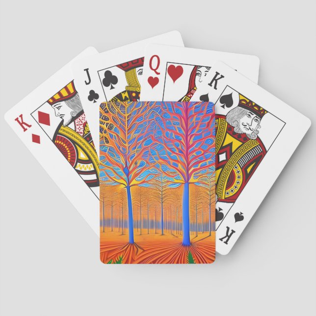 Baraja De Cartas Impresionante bosque de bosques de arte moderno (Reverso)