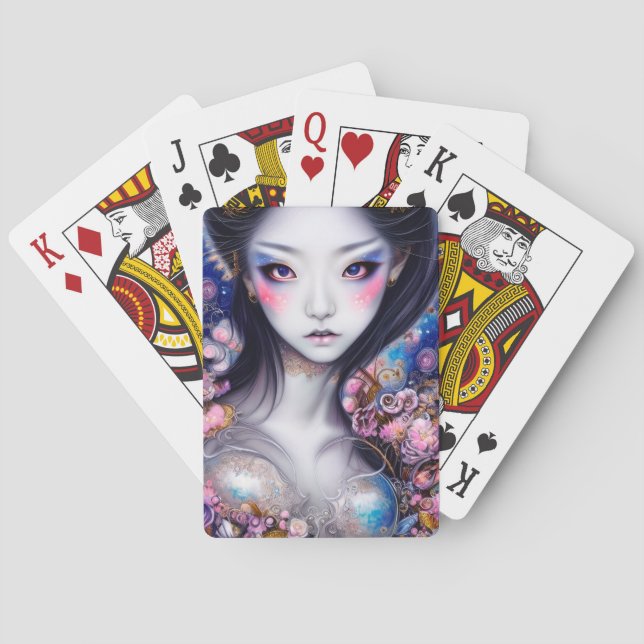 Baraja De Cartas Impresionante Chica japonés: Fantasía gótica (Reverso)