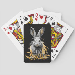 Baraja De Cartas Impresionante conejo gris en llamas