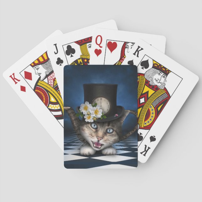 Baraja De Cartas Impresionante diseño caprichoso para gato de odio  (Reverso)