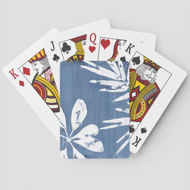 Baraja De Cartas Impresiones del índigo tropical - Verdor tropical (Reverso)