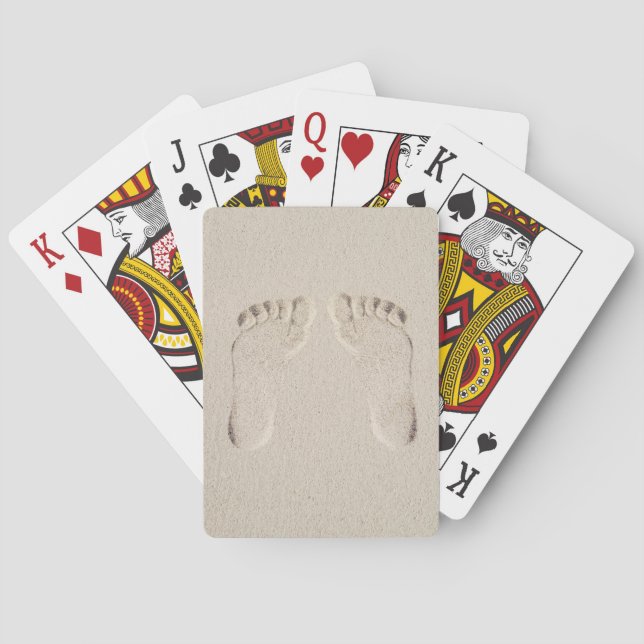Baraja De Cartas Impresiones descalzos en arena (Reverso)