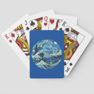 BARAJA DE CARTAS IMPRESIONISMO NOCHE ESTRELLADA OLA DE KANAGAWA ART