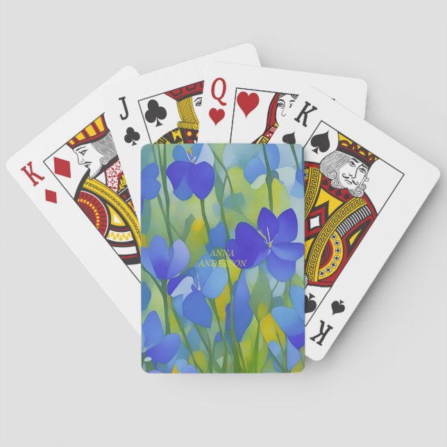 Baraja De Cartas Impresionista PERSONALIZADO Texas Bluebonnets (Reverso)