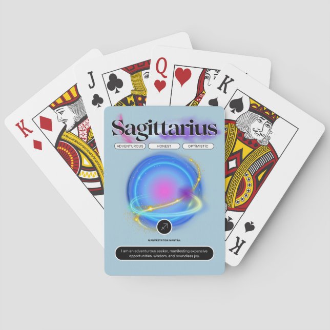 Baraja De Cartas Incendio de elemento de cita Sagittarius de Rótulo (Reverso)