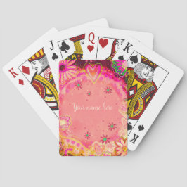 Baraja De Cartas Inespiritividad del nombre personalizado de floral