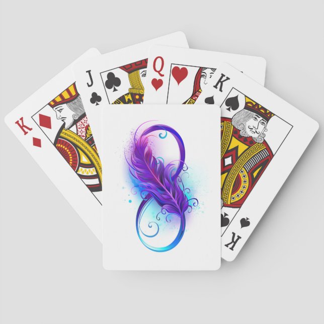 Baraja De Cartas Infinito con pluma púrpura (Reverso)