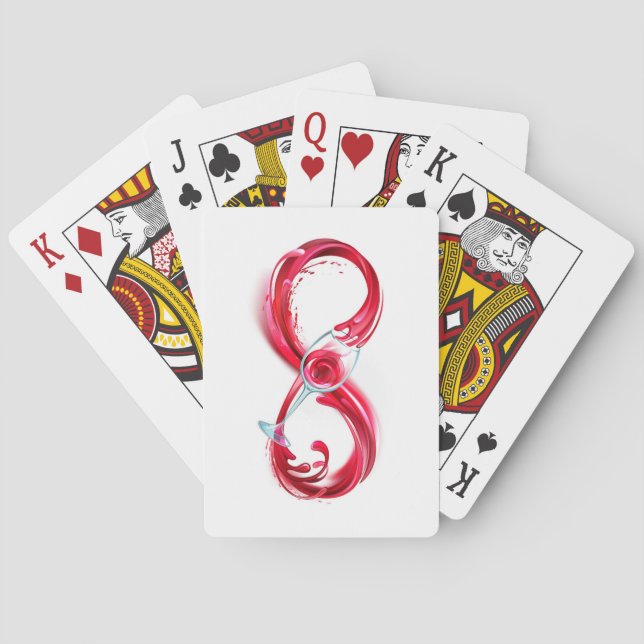 Baraja De Cartas Infinito con vino Rojo (Reverso)