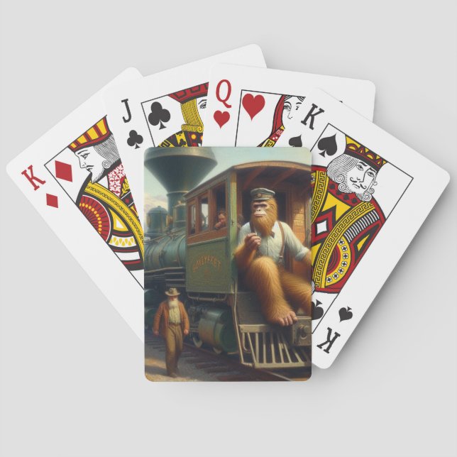 Baraja De Cartas Ingeniero de trenes de pie (Reverso)
