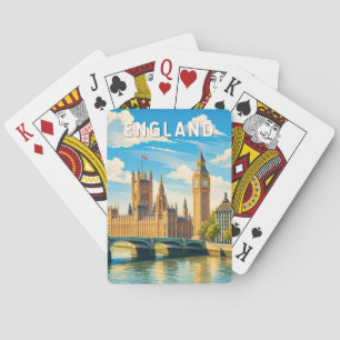 Baraja De Cartas Inglaterra Reino Unido Ilustración Viaje Arte