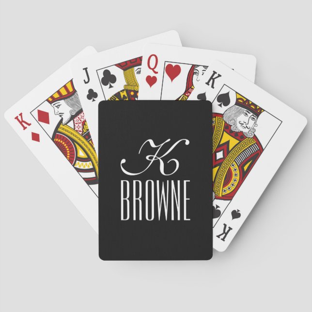 Baraja De Cartas Inicial | Diseño blanco y negro personalizado | (Reverso)