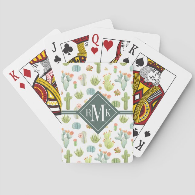 Baraja De Cartas Inicial | Patrón de corte de cactus (Reverso)
