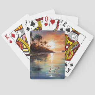 Baraja De Cartas Iniciales de la escena tropical de Ocean Beach en