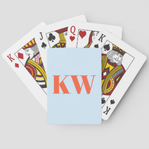 Baraja De Cartas Iniciales de monograma modernas personalizadas en 
