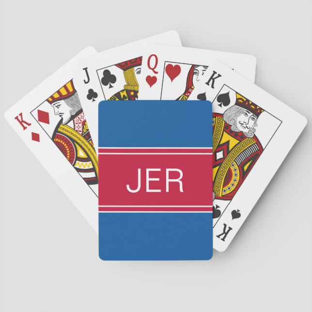 Baraja De Cartas Iniciales de monograma personalizado de Personaliz (Reverso)