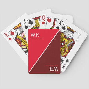 Baraja De Cartas iniciales de nombres personalizados de dos tonos d