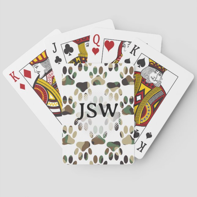 Baraja De Cartas Iniciales del Personalizado de impresión de hojas  (Reverso)