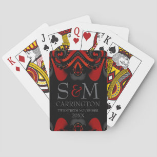 Baraja De Cartas Iniciales Góticas Rojas Negras Exóticas