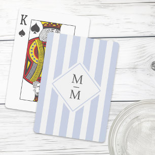 Baraja De Cartas Iniciales monogramas tiras blancas y negras polvor