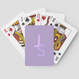 Baraja De Cartas Iniciales superpuestas modernas monogramadas Púr