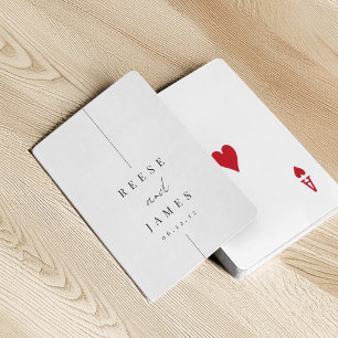 Baraja De Cartas Inline   Moderno Boda Mínimo Personalizado