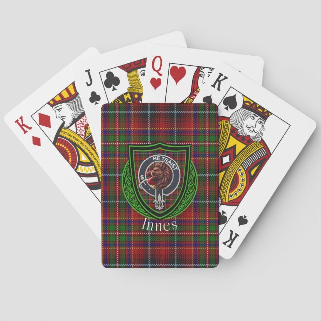 Baraja De Cartas Innes Scottish Clan Tartan & Crest (Reverso)
