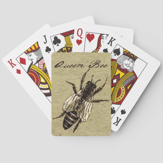 Baraja De Cartas Inscripción de Bug de Vida Silvestre Queen Bee (Reverso)
