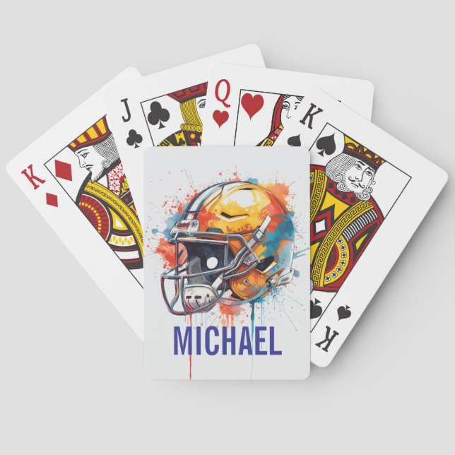 Baraja De Cartas Inspirational Motivational Football Helmet Name (Reverso)