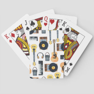 Baraja De Cartas Instrumentos musicales: acuarela sin foco