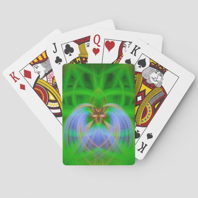 Baraja De Cartas Intrincación verde (Reverso)