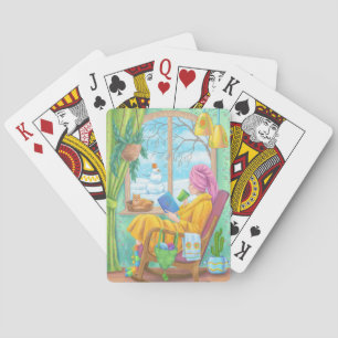 Baraja De Cartas Invierno acogedor ilustracion casero