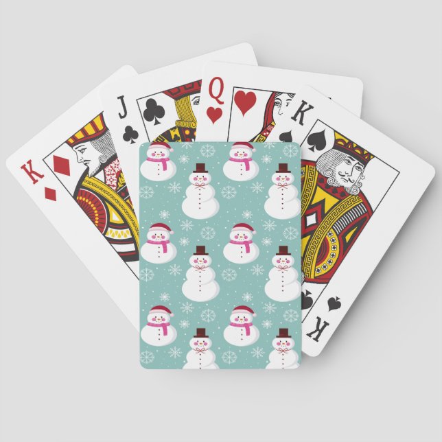 Baraja De Cartas Invierno festivo delicioso de nieve rosa helado (Reverso)