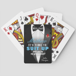 Baraja De Cartas Invitación de Tuxedo Groomsman