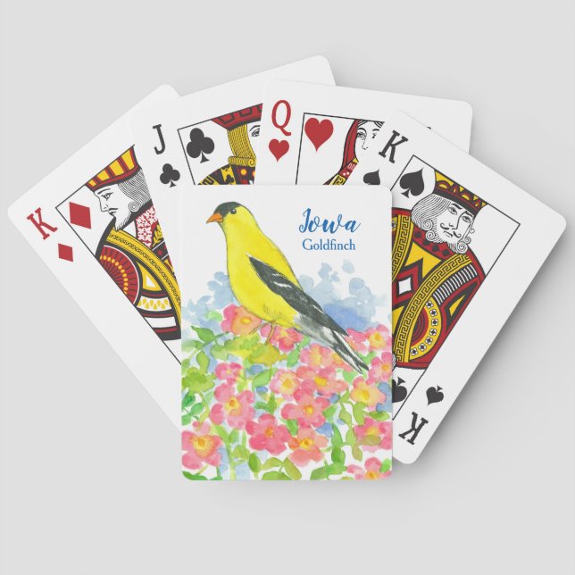 Baraja De Cartas Iowa Goldfinch State Bird Rosa (Reverso)