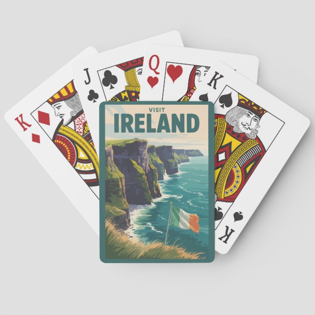 Baraja De Cartas Ireland Cliffs of Moher Illustration Travel Art (Reverso)