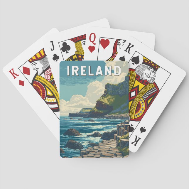 Baraja De Cartas Ireland Illustration Travel Art Vintage (Reverso)