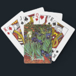 Baraja De Cartas Irises de Vincent van Gogh, Arte de Jardín Vintage<br><div class="desc">Irises (1889) de Vincent van Gogh es un bello arte vintage post impresionsionismo paisaje floral con un jardín con iris morado barbudo cultivado por amapolas naranjas. Una sola flor blanca de iris está floreciendo al borde. Sobre el artista: Vincent Willem van Gogh (1853-1890) fue uno de los pintores más famosos...</div>