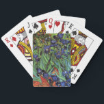 Baraja De Cartas Irises de Vincent van Gogh, Arte de Jardín Vintage<br><div class="desc">Irises (1889) de Vincent van Gogh es un bello arte vintage post impresionsionismo paisaje floral con un jardín con iris morado barbudo cultivado por amapolas naranjas. Una sola flor blanca de iris está floreciendo al borde. Sobre el artista: Vincent Willem van Gogh (1853-1890) fue uno de los pintores más famosos...</div>