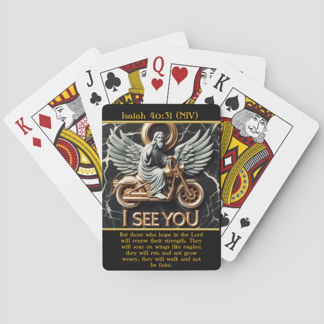 Baraja De Cartas Isaías 40:31 Jesús monta fuerte (Reverso)