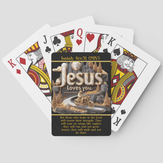 Baraja De Cartas Isaías 40:31 Levantarse con Jesús (Reverso)