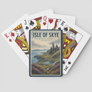 Baraja De Cartas Isla de Skye Escocia Paisaje Viaje Arte Retro