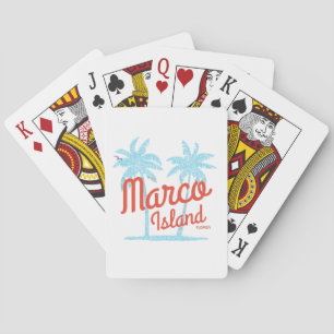 Baraja De Cartas Isla Marco Florida Vacaciones Vintage EE. UU.