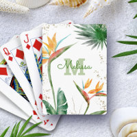 Isla Tropical Blanca Floral Monograma Script Gold