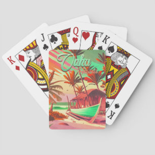 Baraja De Cartas Isla tropical de Oahu Hawaii, palmera de viaje de