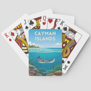Baraja De Cartas Islas Caimán Viajes Vintage Naturaleza Subacuática