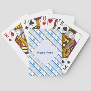 Baraja De Cartas Israel Bandera Israel Azul Personalizada en Baldos