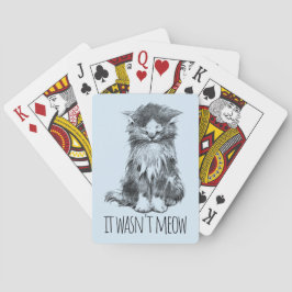 Baraja De Cartas It Wasn't Meow Cute Fluffy Kitten Light Blue
