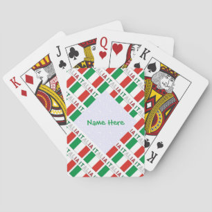 Baraja De Cartas Italia Bandera Italiana Baldosa Verde Personalizad