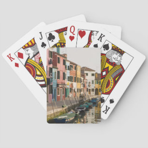 Baraja De Cartas Italia, Burano. Casas coloridas alineadas